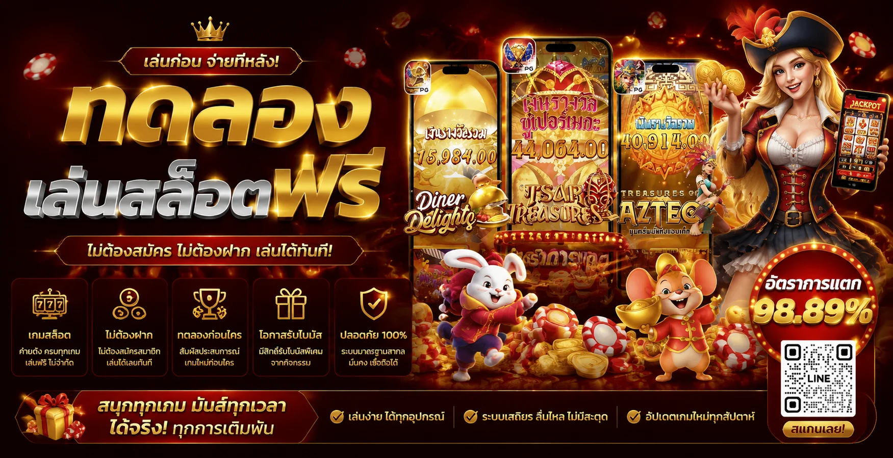 ทดลองเล่นสล็อต PG SLOT ฟรีก่อนเล่นจริงบน SUCK777 เครดิตจำลอง 1 ล้าน